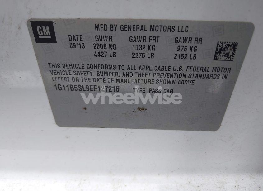 Photo 9 of 2014 Chevrolet Malibu 1LS (VIN 1G11B5SL9EF127216)