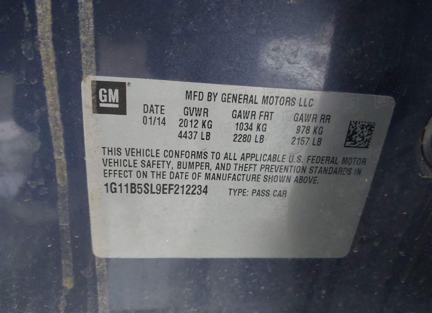 Photo 9 of 2014 Chevrolet Malibu 1LS (VIN 1G11B5SL9EF212234)