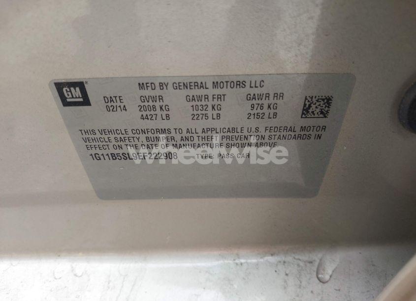 Photo 9 of 2014 Chevrolet Malibu 1LS (VIN 1G11B5SL9EF222908)