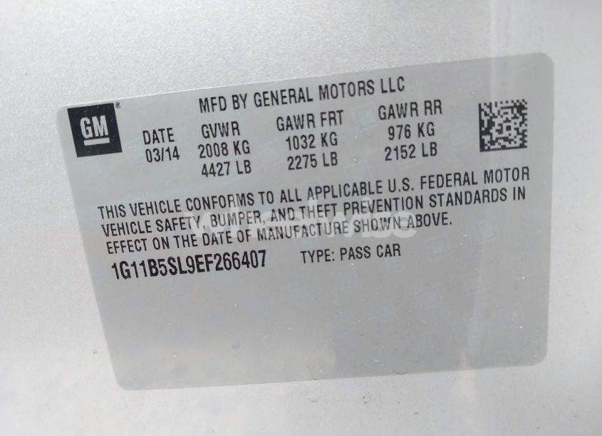 Photo 9 of 2014 Chevrolet Malibu 1LS (VIN 1G11B5SL9EF266407)