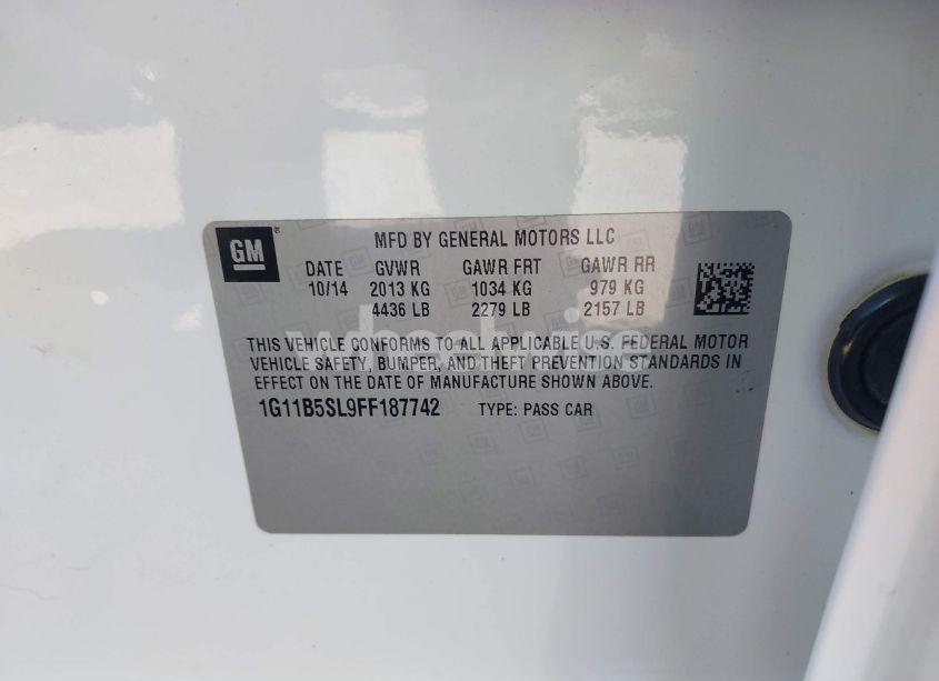 Photo 9 of 2015 Chevrolet Malibu LS (VIN 1G11B5SL9FF187742)
