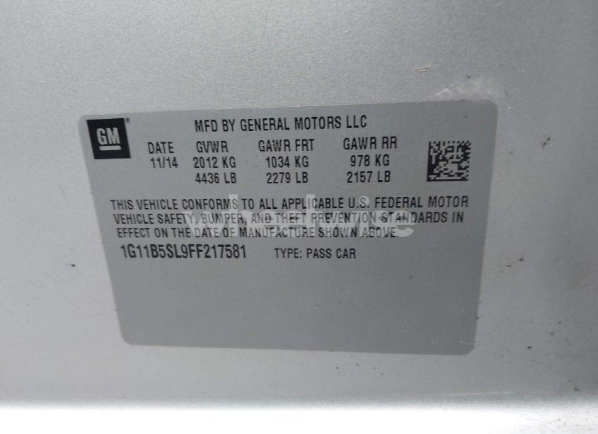 Photo 9 of 2015 Chevrolet Malibu LS (VIN 1G11B5SL9FF217581)
