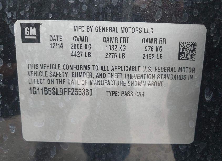 Photo 9 of 2015 Chevrolet Malibu LS (VIN 1G11B5SL9FF255330)
