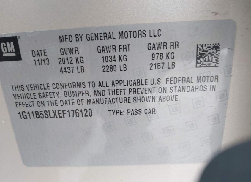 Photo 9 of 2014 Chevrolet Malibu 1LS (VIN 1G11B5SLXEF176120)