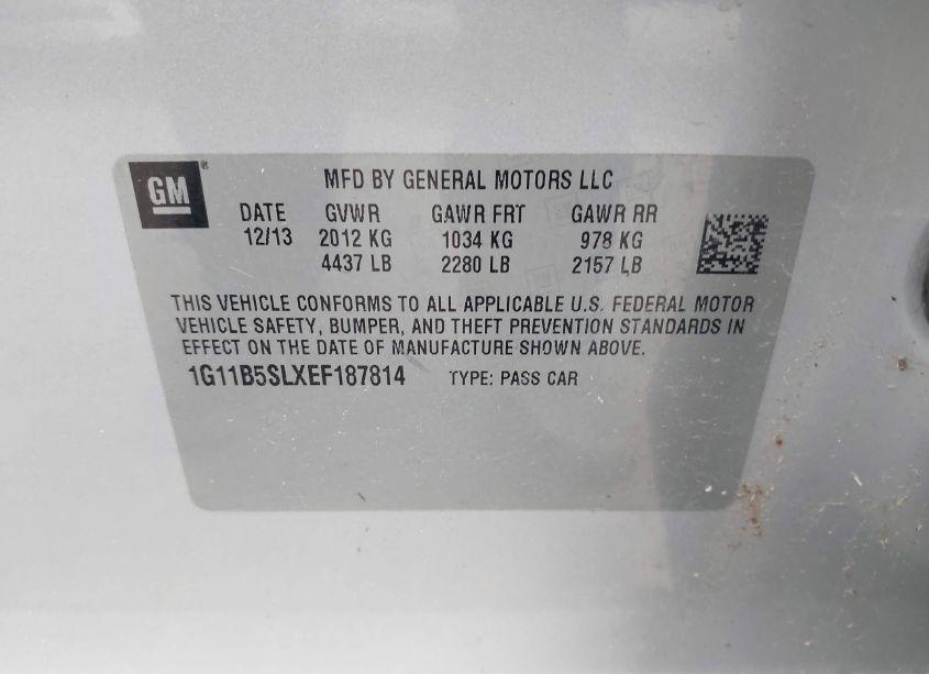 Photo 9 of 2014 Chevrolet Malibu 1LS (VIN 1G11B5SLXEF187814)