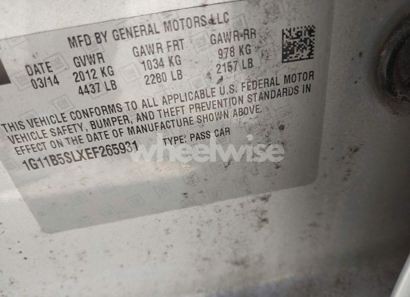 Photo 9 of 2014 Chevrolet Malibu 1LS (VIN 1G11B5SLXEF265931)