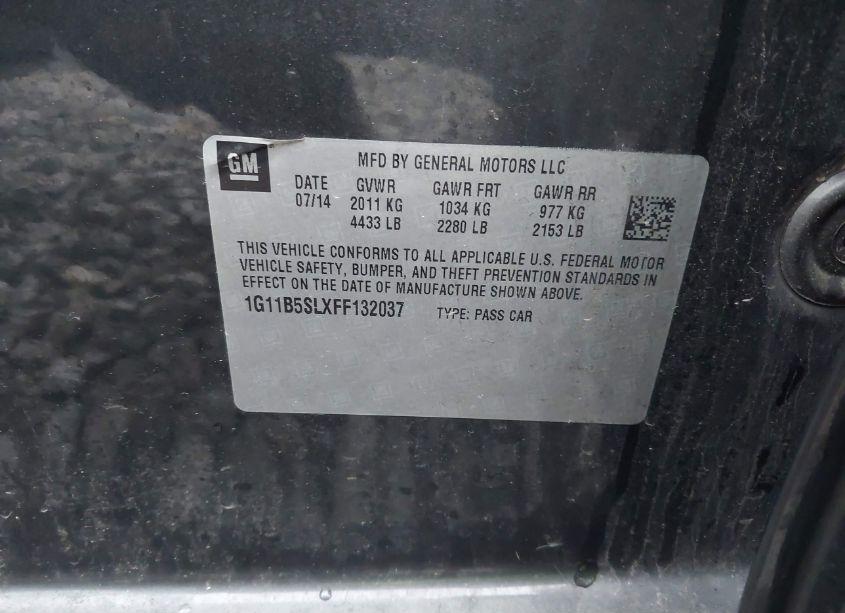 Photo 9 of 2015 Chevrolet Malibu LS (VIN 1G11B5SLXFF132037)