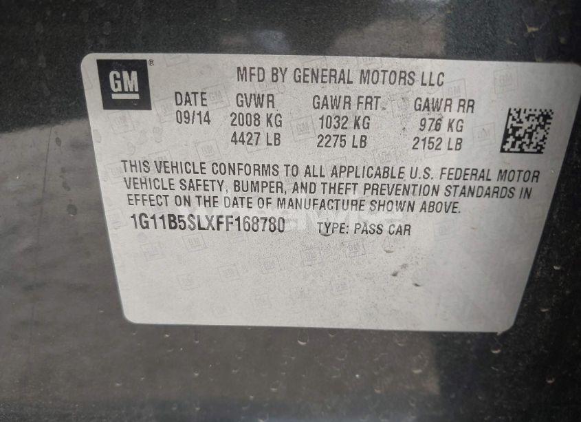 Photo 9 of 2015 Chevrolet Malibu LS (VIN 1G11B5SLXFF168780)