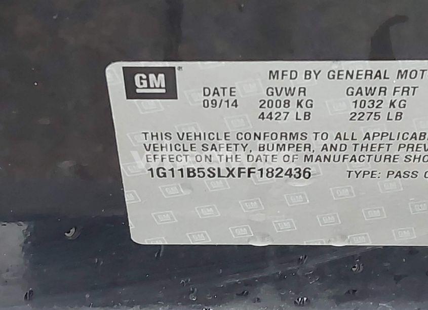 Photo 9 of 2015 Chevrolet Malibu LS (VIN 1G11B5SLXFF182436)