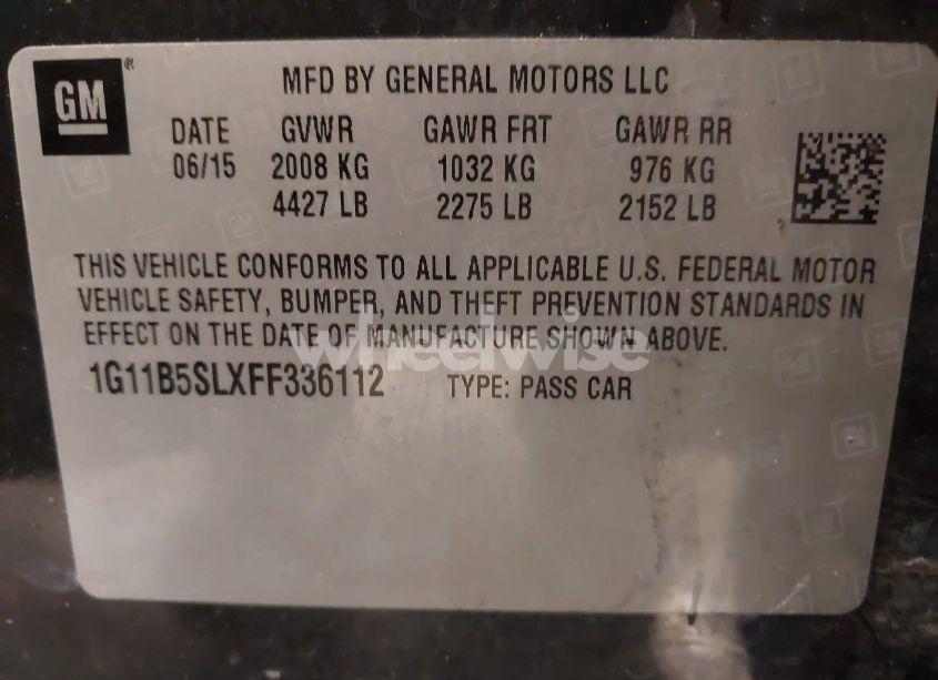 Photo 9 of 2015 Chevrolet Malibu LS (VIN 1G11B5SLXFF336112)