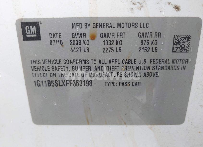 Photo 9 of 2015 Chevrolet Malibu LS (VIN 1G11B5SLXFF353198)