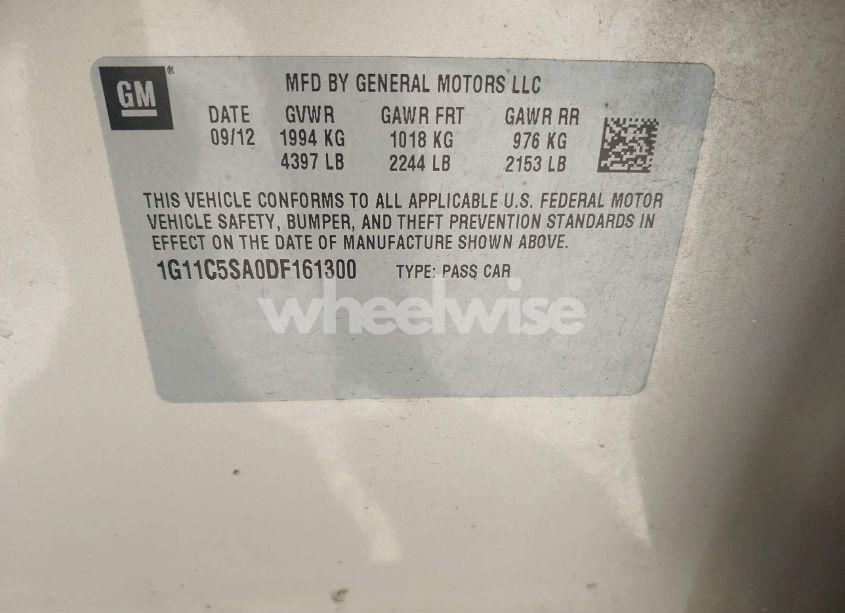 Photo 9 of 2013 Chevrolet Malibu 1LT (VIN 1G11C5SA0DF161300)