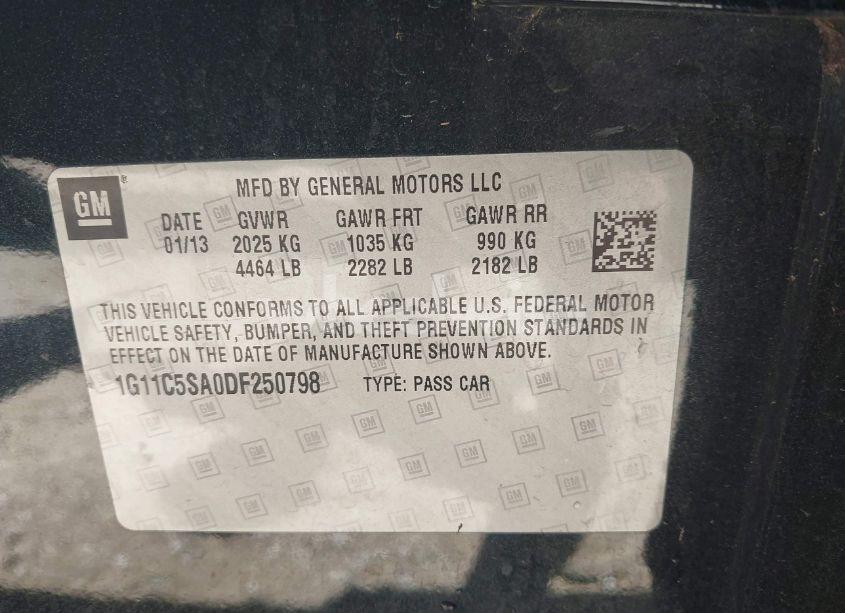 Photo 9 of 2013 Chevrolet Malibu 1LT (VIN 1G11C5SA0DF250798)