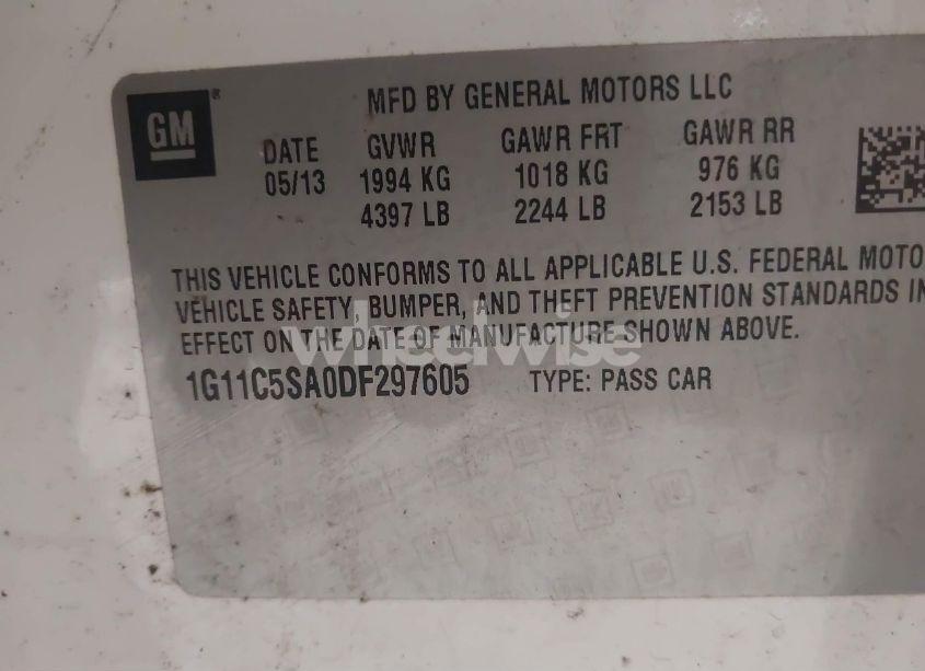 Photo 9 of 2013 Chevrolet Malibu 1LT (VIN 1G11C5SA0DF297605)