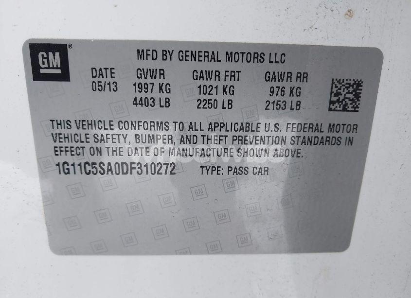 Photo 9 of 2013 Chevrolet Malibu 1LT (VIN 1G11C5SA0DF310272)