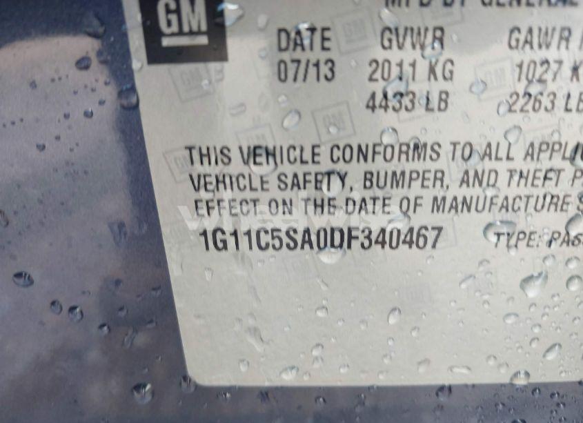 Photo 9 of 2013 Chevrolet Malibu 1LT (VIN 1G11C5SA0DF340467)