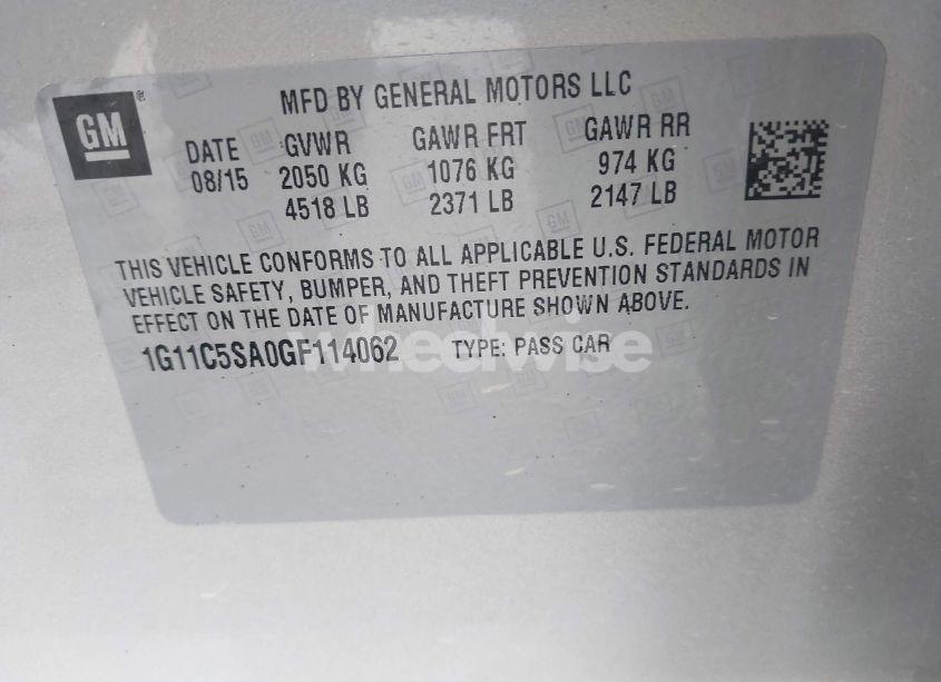 Photo 9 of 2016 Chevrolet Malibu LIMITED LT (VIN 1G11C5SA0GF114062)