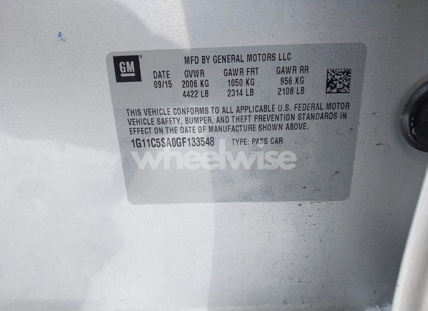 Photo 9 of 2016 Chevrolet Malibu LIMITED LT (VIN 1G11C5SA0GF133548)