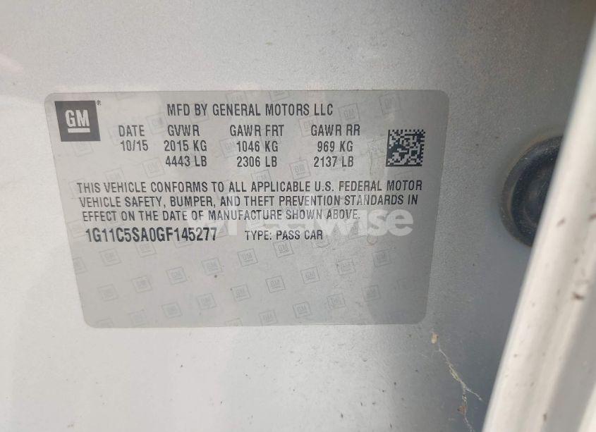 Photo 9 of 2016 Chevrolet Malibu LIMITED LT (VIN 1G11C5SA0GF145277)