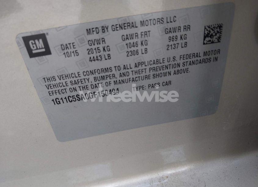 Photo 9 of 2016 Chevrolet Malibu LIMITED LT (VIN 1G11C5SA0GF150494)