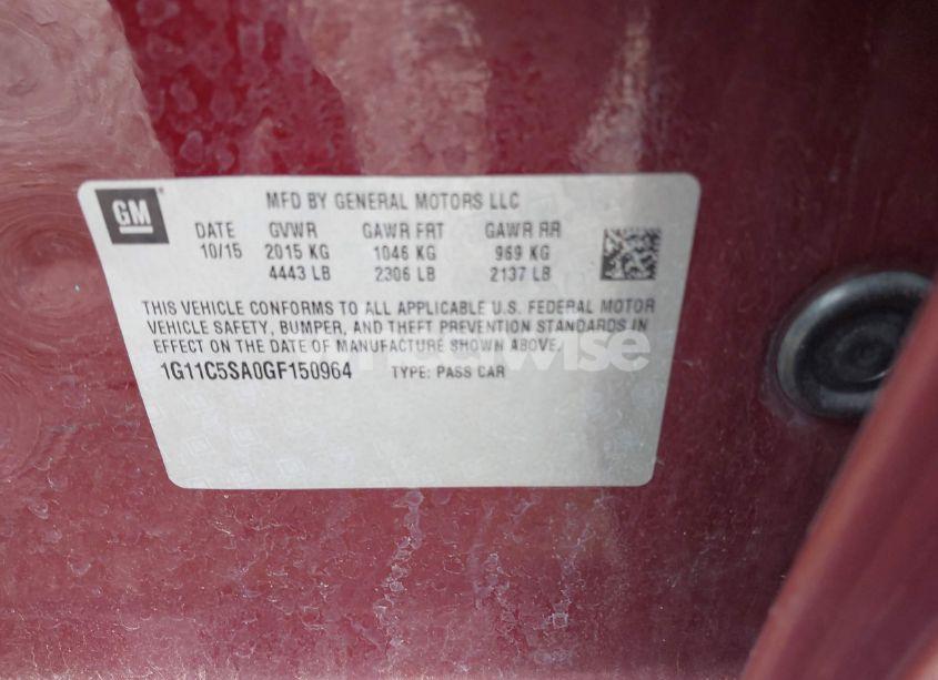 Photo 9 of 2016 Chevrolet Malibu LIMITED LT (VIN 1G11C5SA0GF150964)