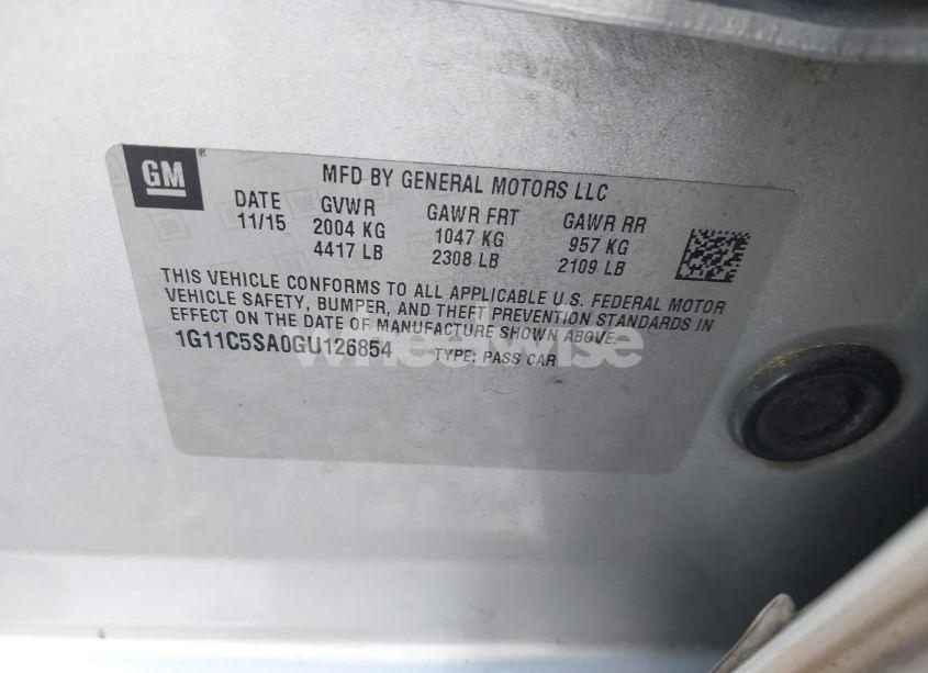 Photo 9 of 2016 Chevrolet Malibu LIMITED LT (VIN 1G11C5SA0GU126854)