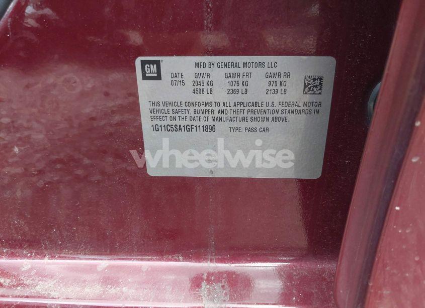 Photo 9 of 2016 Chevrolet Malibu LIMITED LT (VIN 1G11C5SA1GF111896)