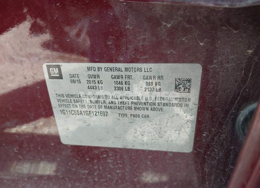 Photo 9 of 2016 Chevrolet Malibu LIMITED LT (VIN 1G11C5SA1GF121697)