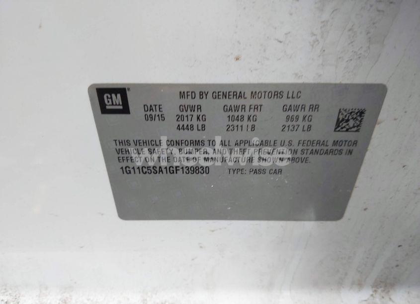 Photo 9 of 2016 Chevrolet Malibu LIMITED LT (VIN 1G11C5SA1GF139830)