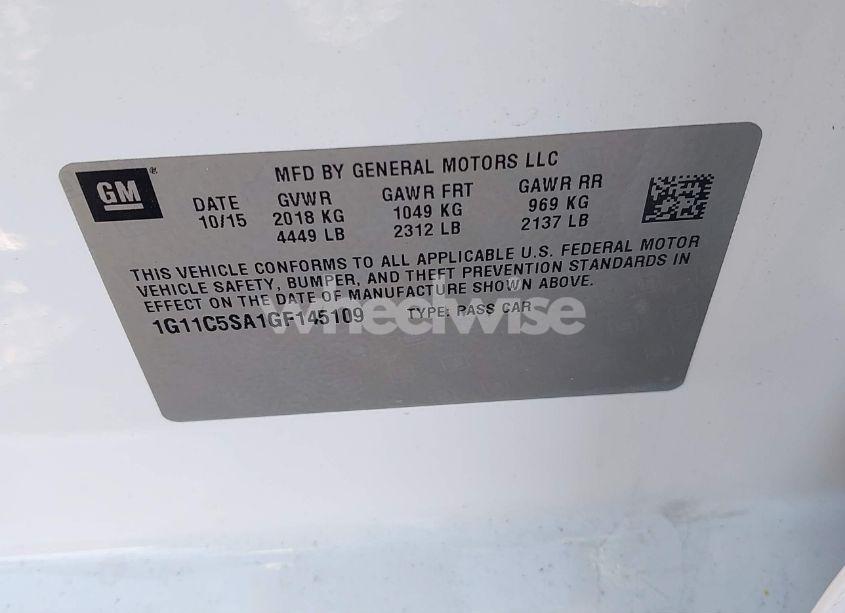 Photo 9 of 2016 Chevrolet Malibu LIMITED LT (VIN 1G11C5SA1GF145109)