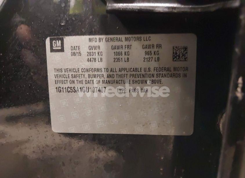 Photo 9 of 2016 Chevrolet Malibu LIMITED LT (VIN 1G11C5SA1GU107407)