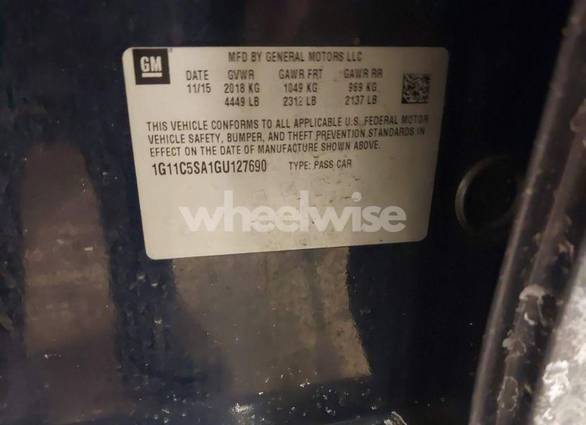 Photo 9 of 2016 Chevrolet Malibu LIMITED LT (VIN 1G11C5SA1GU127690)