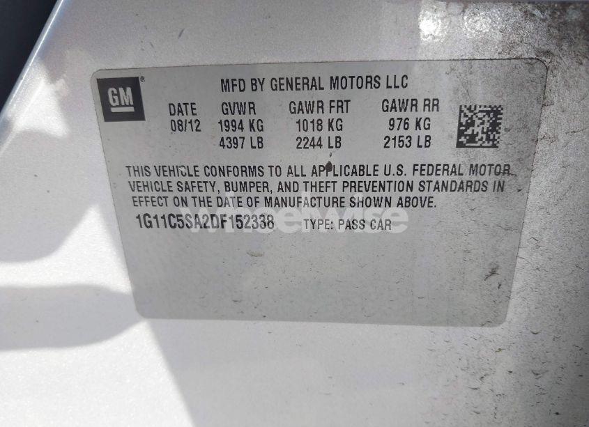 Photo 9 of 2013 Chevrolet Malibu 1LT (VIN 1G11C5SA2DF152338)