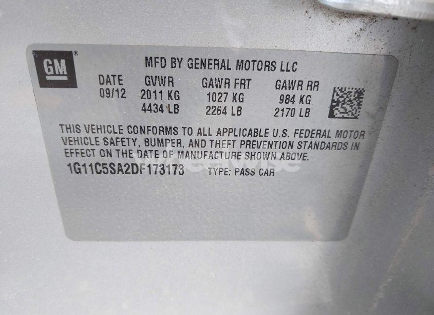 Photo 9 of 2013 Chevrolet Malibu 1LT (VIN 1G11C5SA2DF173173)