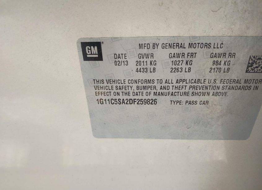 Photo 9 of 2013 Chevrolet Malibu 1LT (VIN 1G11C5SA2DF259826)