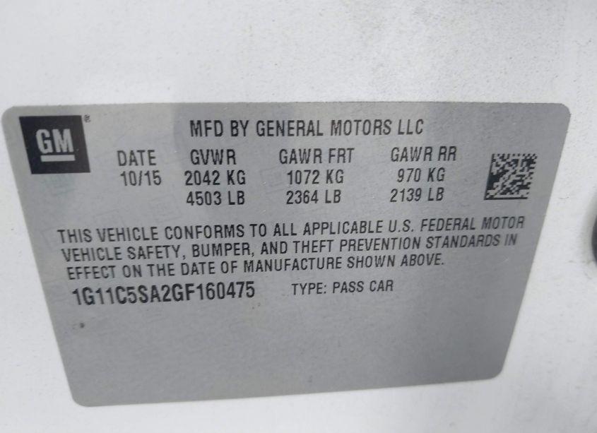 Photo 9 of 2016 Chevrolet Malibu LIMITED LT (VIN 1G11C5SA2GF160475)