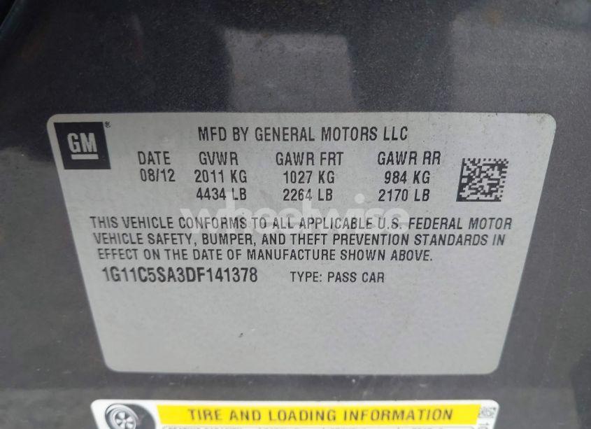 Photo 9 of 2013 Chevrolet Malibu 1LT (VIN 1G11C5SA3DF141378)