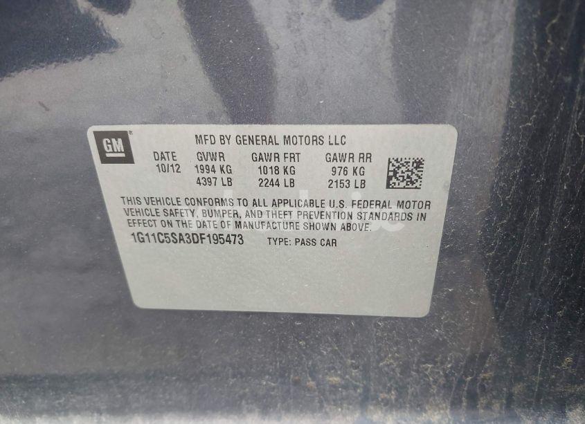 Photo 9 of 2013 Chevrolet Malibu 1LT (VIN 1G11C5SA3DF195473)