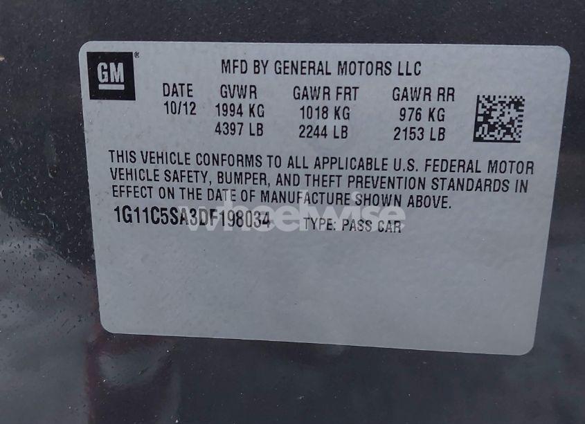 Photo 9 of 2013 Chevrolet Malibu 1LT (VIN 1G11C5SA3DF198034)