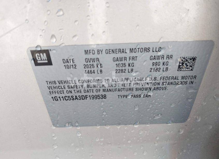 Photo 9 of 2013 Chevrolet Malibu 1LT (VIN 1G11C5SA3DF199538)