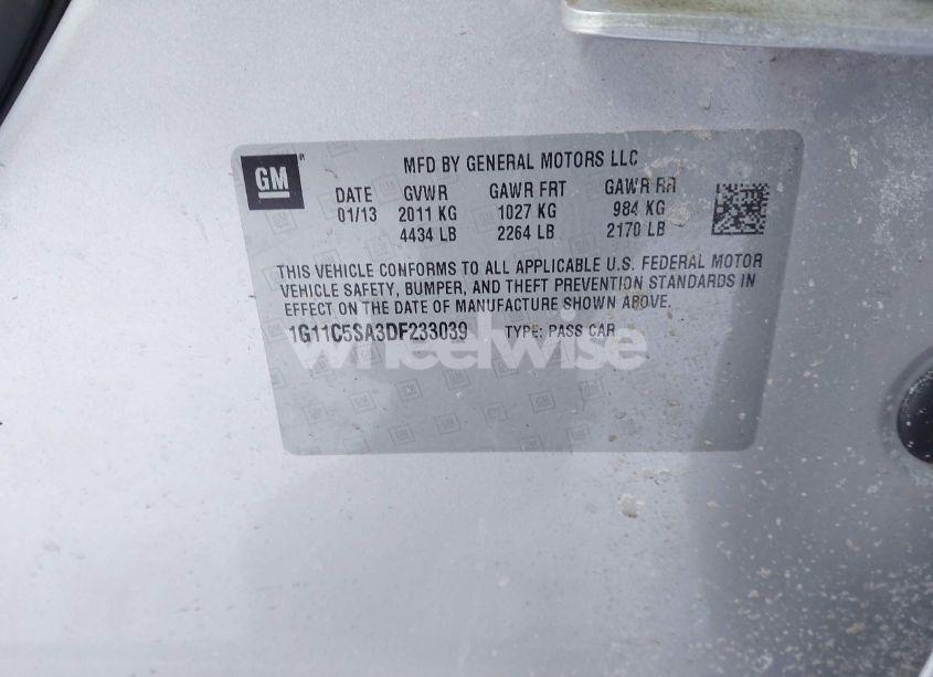 Photo 9 of 2013 Chevrolet Malibu 1LT (VIN 1G11C5SA3DF233039)