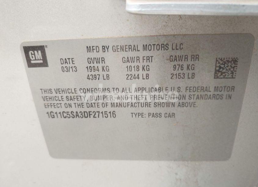 Photo 9 of 2013 Chevrolet Malibu 1LT (VIN 1G11C5SA3DF271516)