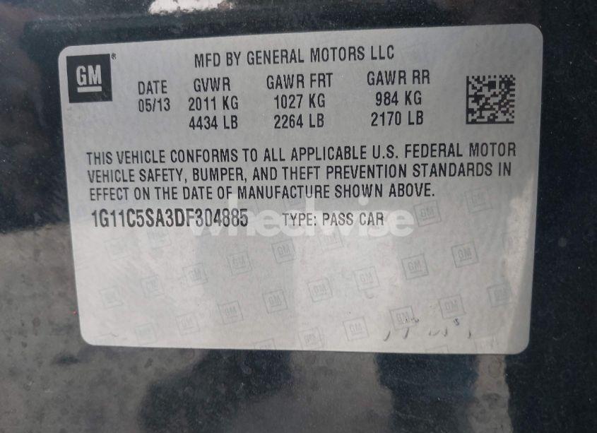 Photo 9 of 2013 Chevrolet Malibu 1LT (VIN 1G11C5SA3DF304885)