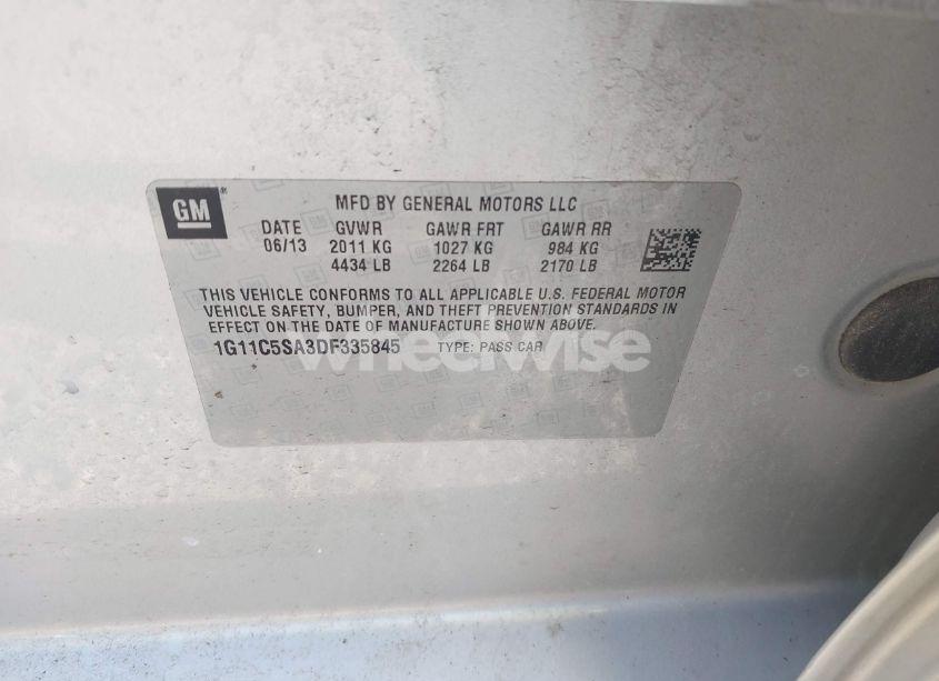 Photo 9 of 2013 Chevrolet Malibu 1LT (VIN 1G11C5SA3DF335845)