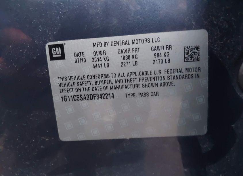 Photo 9 of 2013 Chevrolet Malibu 1LT (VIN 1G11C5SA3DF342214)