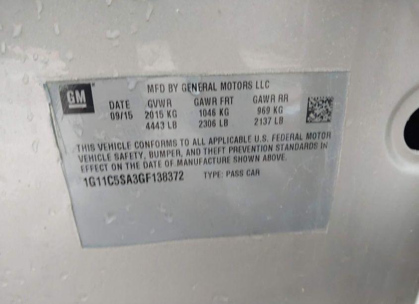 Photo 9 of 2016 Chevrolet Malibu LIMITED LT (VIN 1G11C5SA3GF138372)