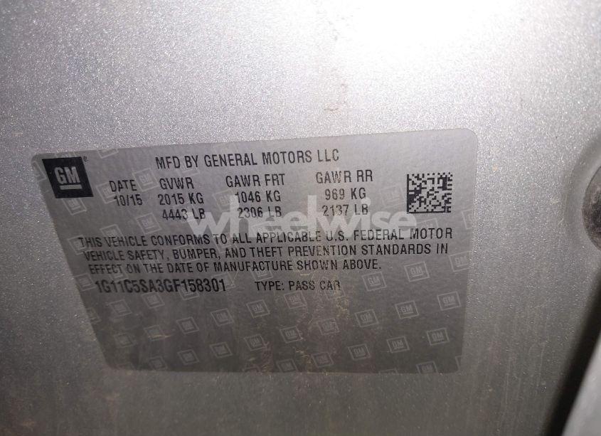 Photo 9 of 2016 Chevrolet Malibu LIMITED LT (VIN 1G11C5SA3GF158301)