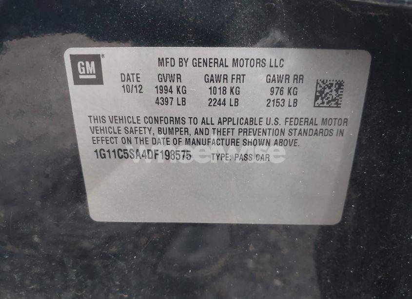 Photo 9 of 2013 Chevrolet Malibu 1LT (VIN 1G11C5SA4DF198575)