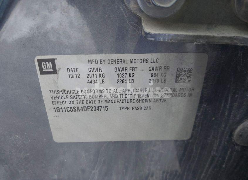 Photo 9 of 2013 Chevrolet Malibu 1LT (VIN 1G11C5SA4DF204715)