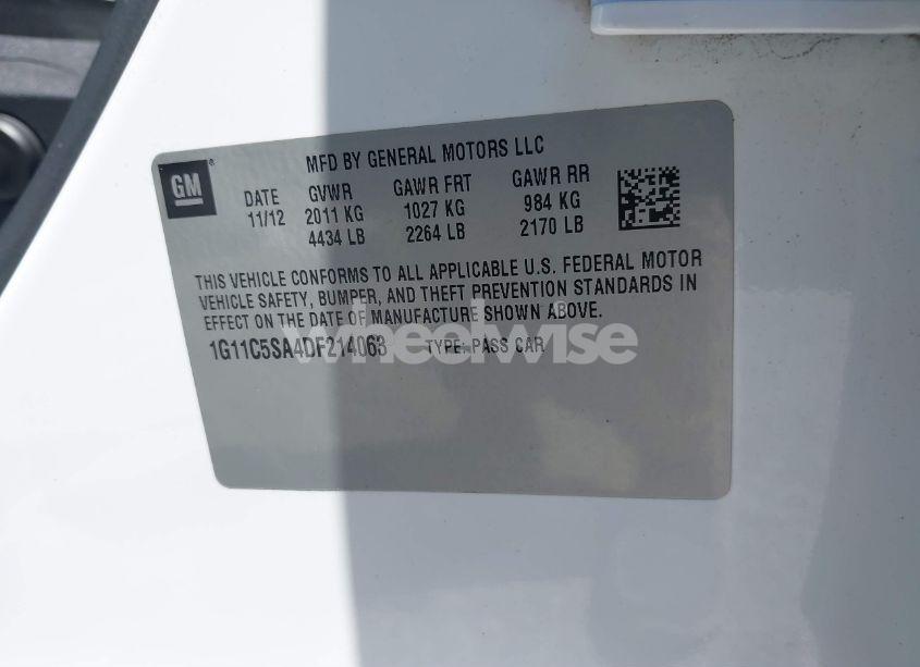 Photo 9 of 2013 Chevrolet Malibu 1LT (VIN 1G11C5SA4DF214063)